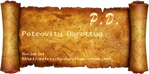 Petrovity Dorottya névjegykártya