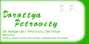 dorottya petrovity business card